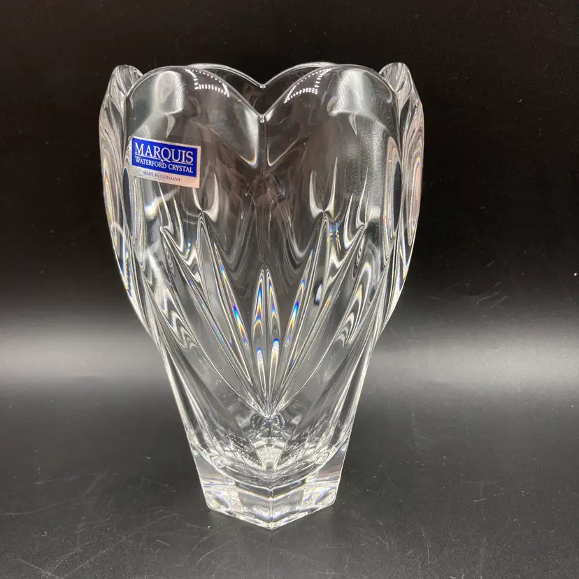 Marquis by Waterford Sweet Memories 6.5" Lead Crystal Clear Heart Vase Germany