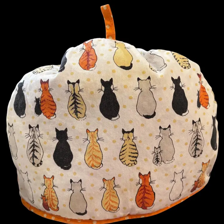 Cat Print Toaster Cover – Regular Size Appliance Cozy – Quilted Fabric Kitchen Décor