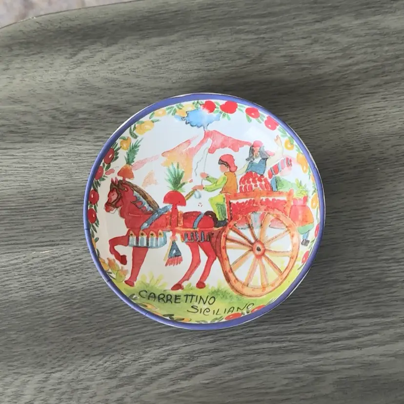 Vintage Williams Sonoma Rare Carrettino Siciliano Hand Made Plate Dish