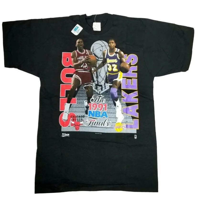 1991 NBA FINALS MICHAEL JORDAN CHICAGO BULLS AUTHENTIC SALEM T-Shirt Sz M RARE!