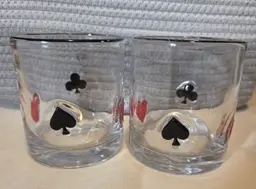 Vintage Card Suit Whiskey Glass Set