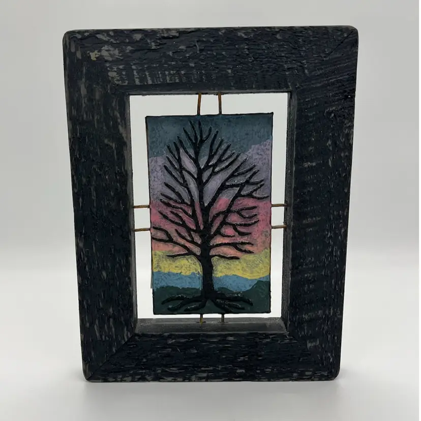 PoCo Paper Tree Tile Recycled Art Signed Numbered by AJ Tosten USA Unique Wall Decor