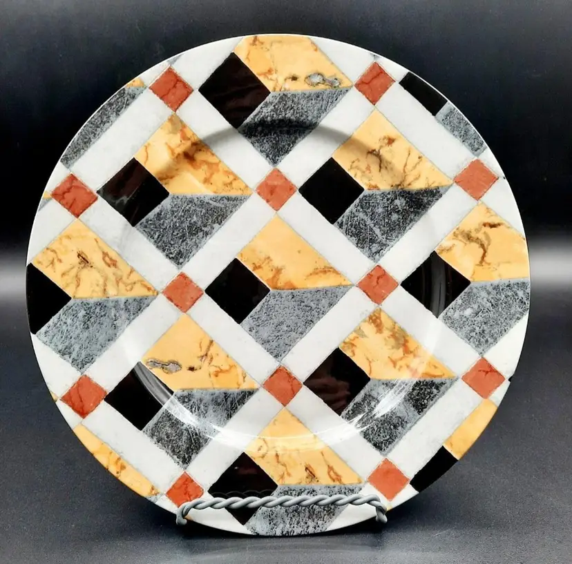 Villeroy & Boch Quadretto No.3 Salad Plate Geometric Design HTF