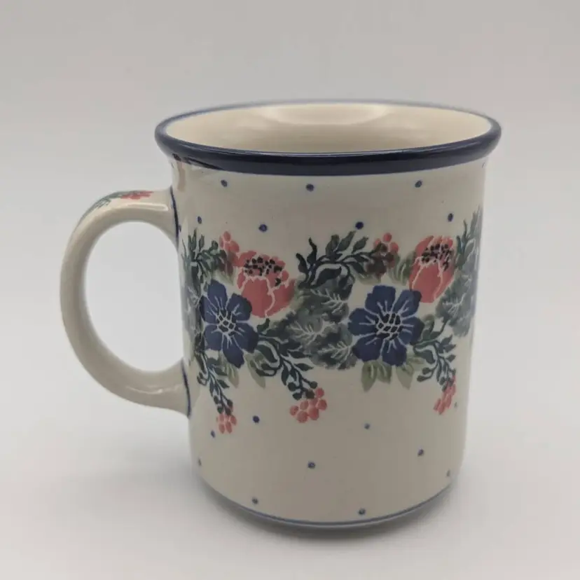 Polish Pottery Mug - Straight Sided - Garden Party