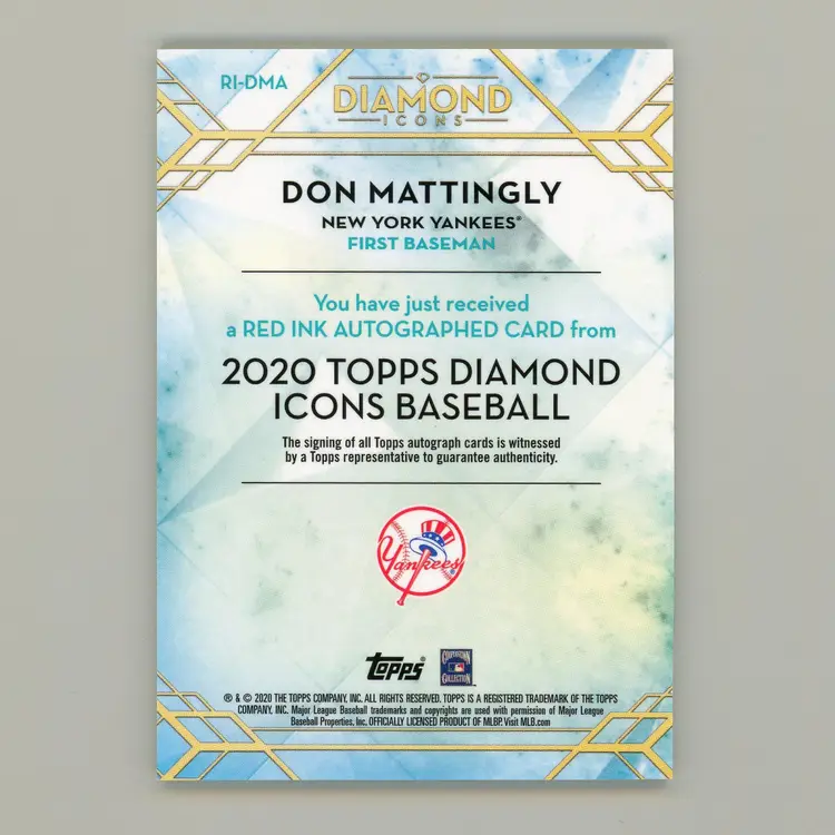 2020 Topps Diamond Icons Don Mattingly Red Ink (Red #1/5)