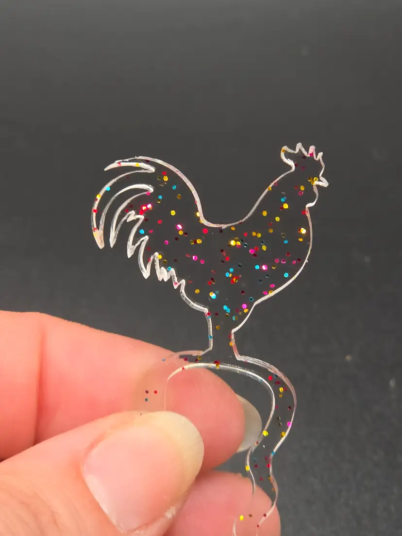 20 Rainbow Glitter Cock Boujee Prop Pins - made to order