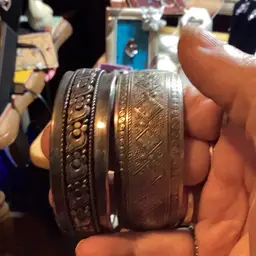 Brass And Silvertoned Bracelets Bangles