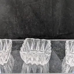 3 Clear Square Salt Cellars