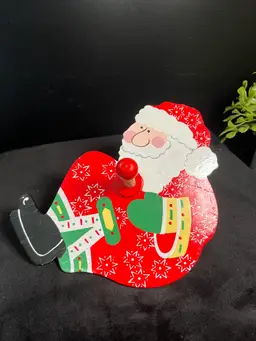 Wooden Christmas Ornament Santa Spinner Toy