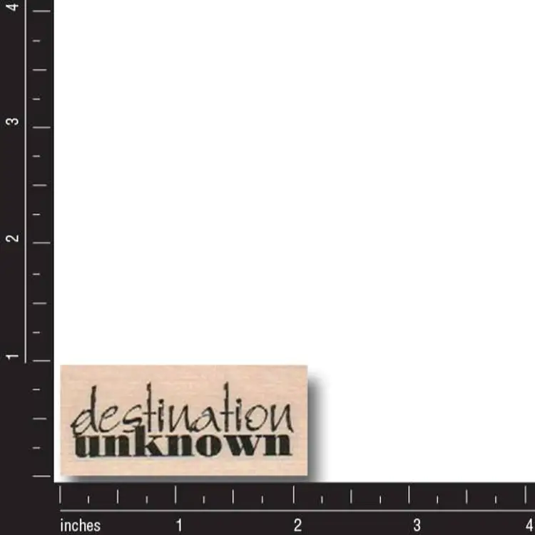 Destination Unknown Rubber Stamp