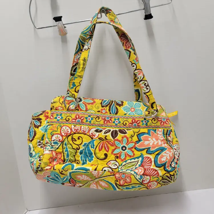 VERA BRADLEY Provencal Yellow Floral Print Handbag/Shoulder Bag