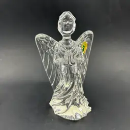Vintage Waterford Crystal Guardian Angel Figurine/Paperweight With Original Sticker 6” T