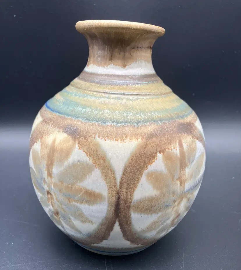 BIN - Jim Fineman Studio Pottery Stoneware Vase NC Signed