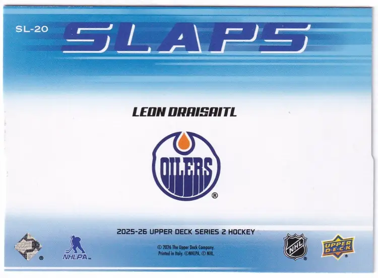 2025-26 Upper Deck Slaps #SL20 Leon Draisaitl Edmonton Oilers Hockey Card