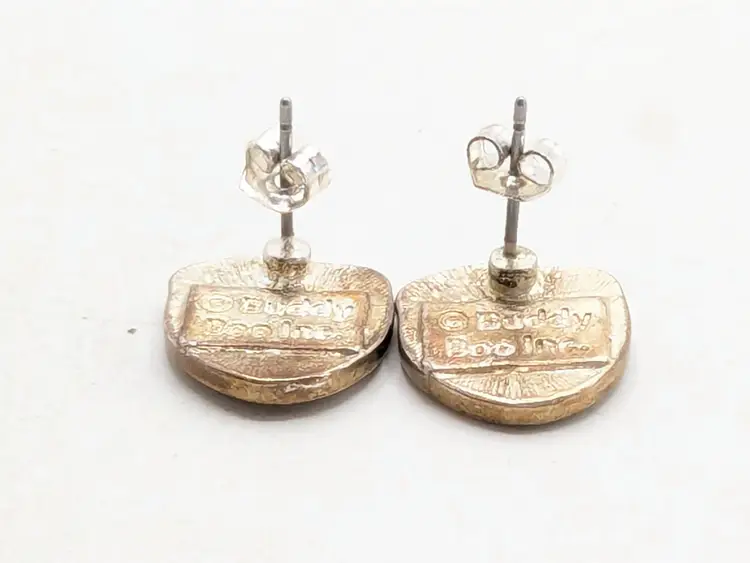 Buddy Boo Inc Gold Tone Pomeranian Dog Face Stud Pierced Earrings