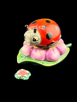 Ladybug And Charm Trinket Box 4 X 2 1/2"