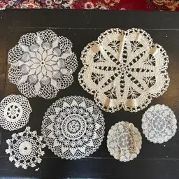 Mixed Lot of 7 Vintage Hand Crocheted and Lace Doilies #60