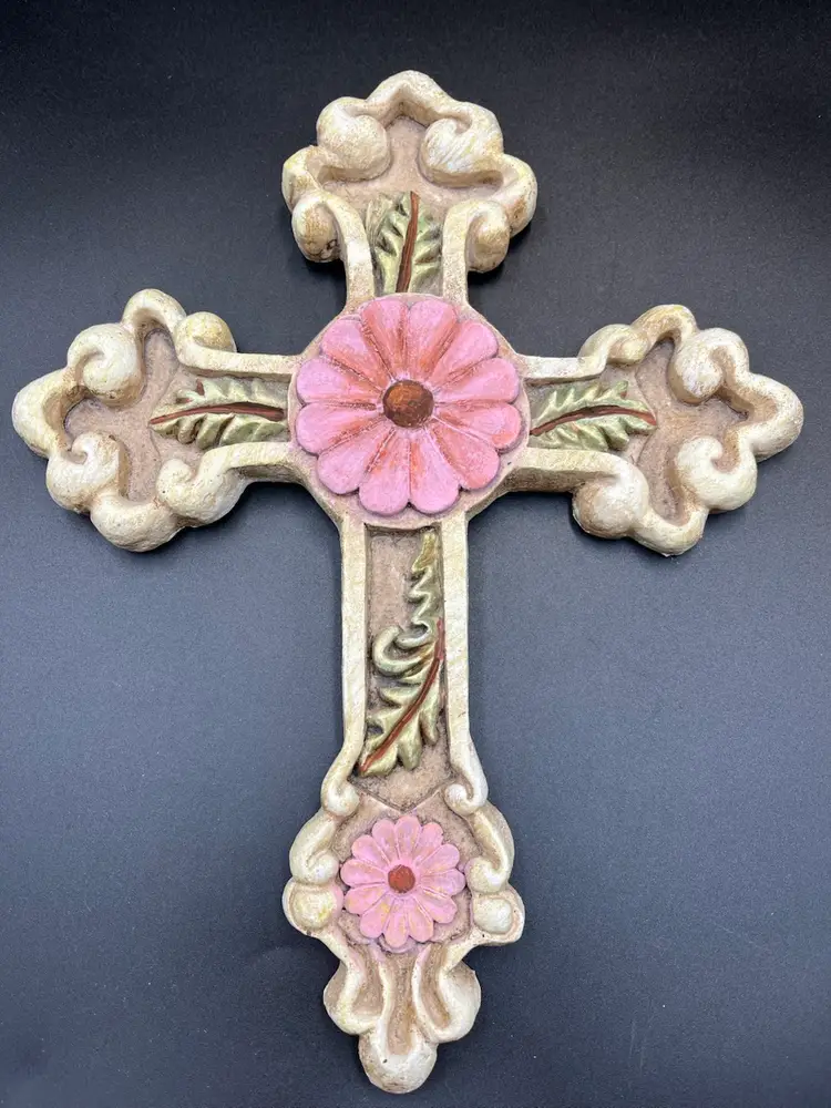 Floral Plaster Cross