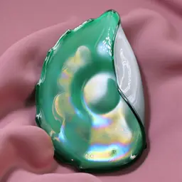 Murano Iridescent Sommerso Shell Dish Cased Opaline & Emerald Green Art Glass Mid Century Italian Bowl Lustre Finish 8 1/4”x4 1/2”