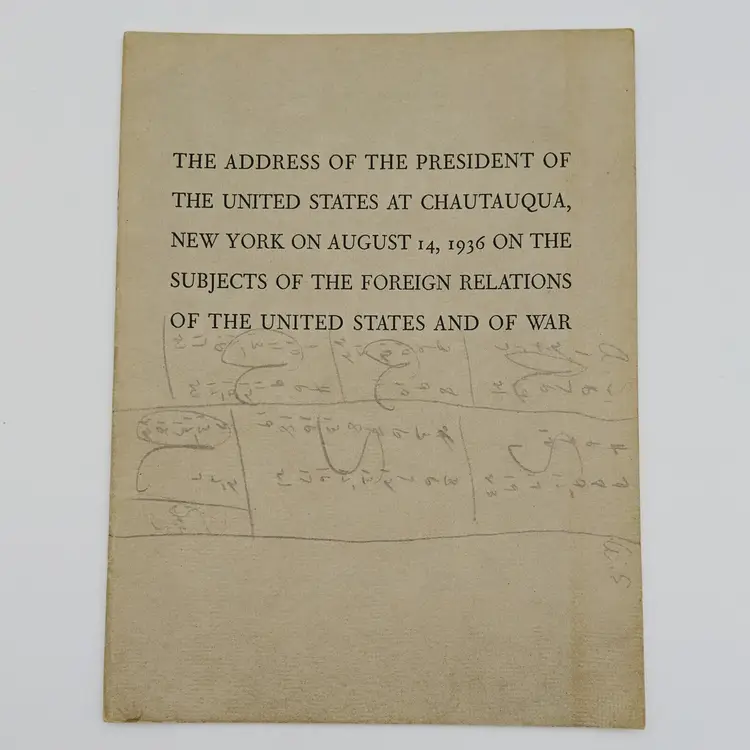 The Address of the President of the United States at Chautauqua, NY 1936