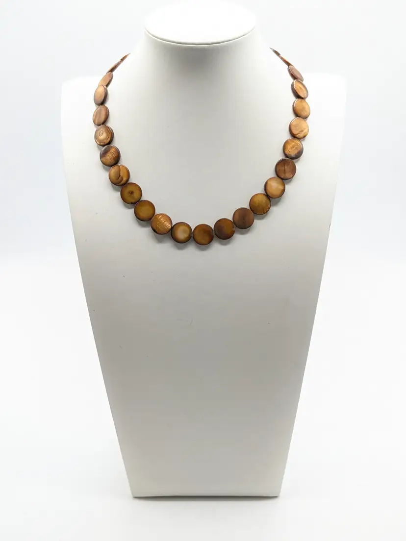 Silver Tone Abalone Necklace Beachy Jewelry