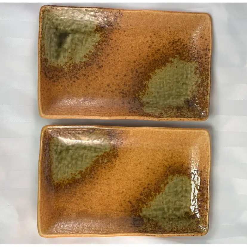 Iga Ware 8” X 5” Small Plates Set Of 2, Ceramic Snack & Appetizer Dishes