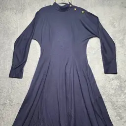 Vintage 80s David Warren Dress Womens 10 Mock Neck Fit & Flare