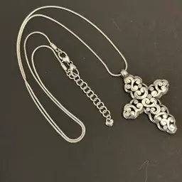 Brighton Silver Ornate Cross Necklace