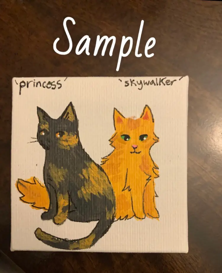 Mini Canvas Pet Portraits Custom Order 2.5"x2.5"