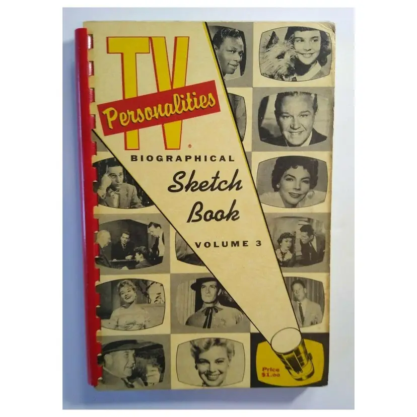 TV Personalities 1957 Sketch Book Movie Film Stars TV Shows 159 Pages Original Vintage