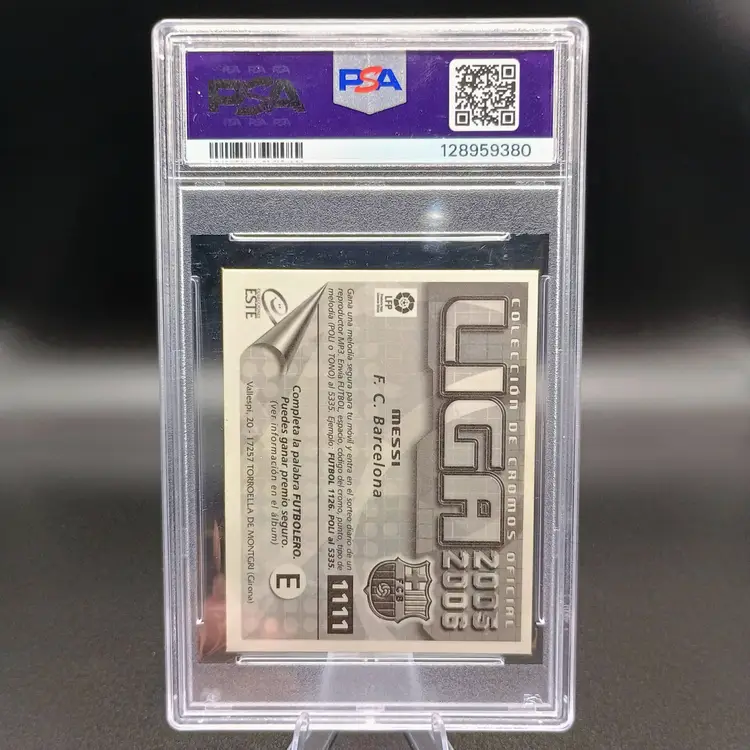 Lionel Messi 2005 Panini Stickers Colecciones Este PSA 8