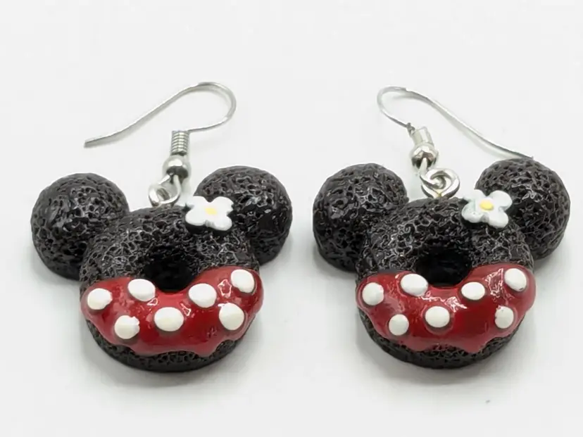 Minnie Mouse Donut Earrings Disney Jewelry