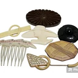 7 Stunning Deco Bakelite Broochs Hair Pin And Hat Pin!!!