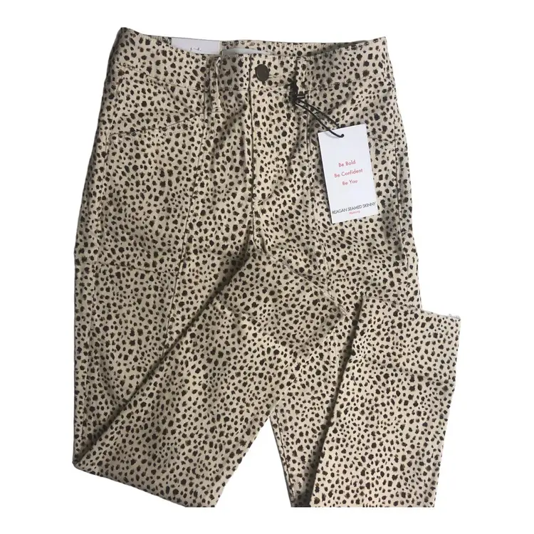 SkinnyGirl High-Rise Skinny Ankle Jeans in Cheetah Animal Print. NWT!