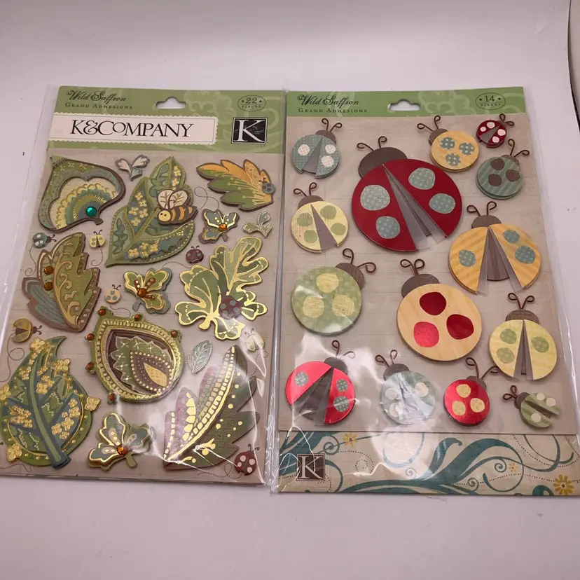 CFT Lot of 2 Nature and Lady Bug Themed Stickers NIB