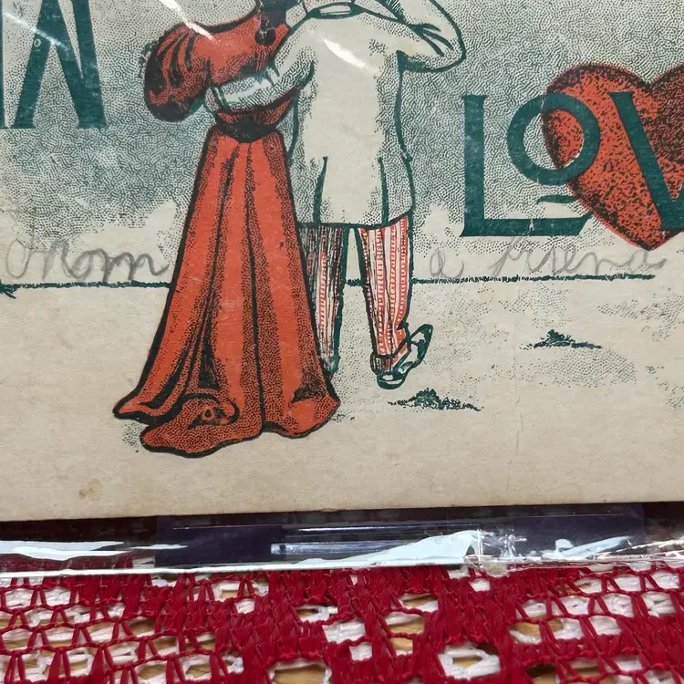 Antique Valentine’s Post Card-“In Love”