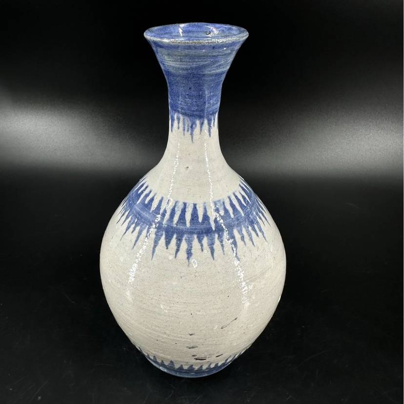 Studio Pottery Lloyd’s Ceramics Jamaica Blue Sun Ray Vase