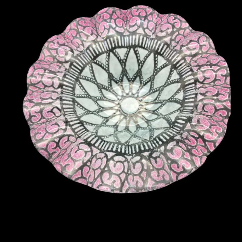 BIN - Sydenstricker embassy pink Lace Ruffle Edge Bowl 6.625”