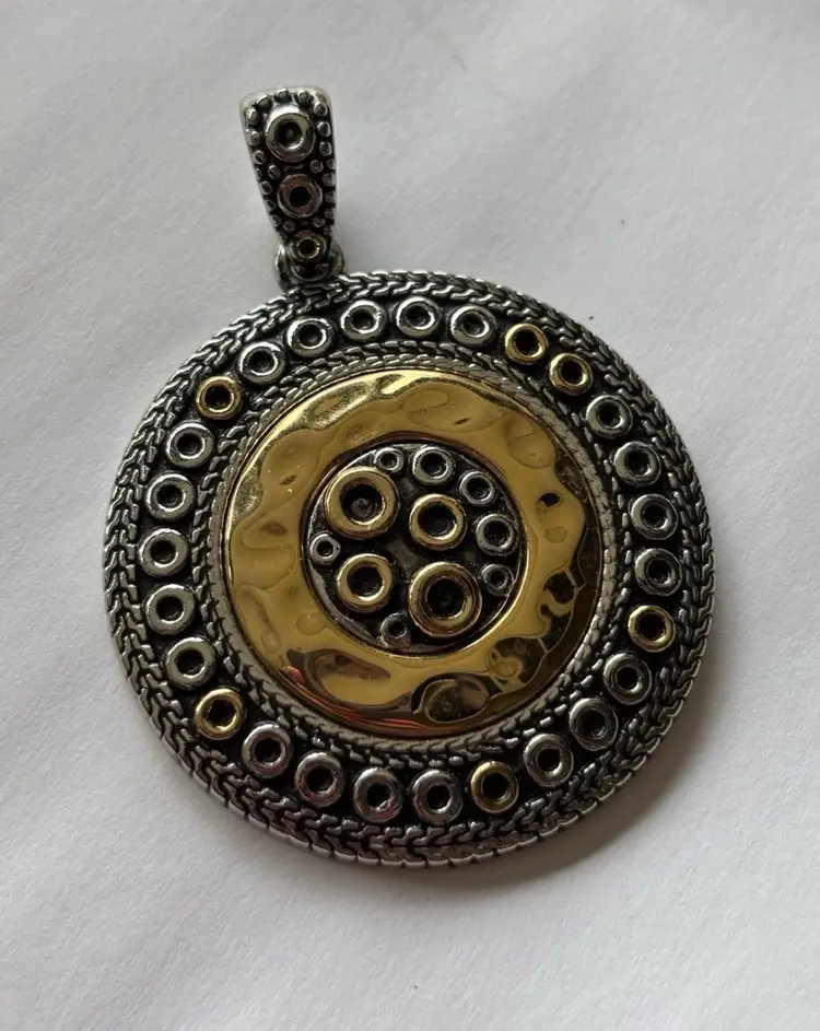 Lia Sophia Two Tone Medallion Pendant