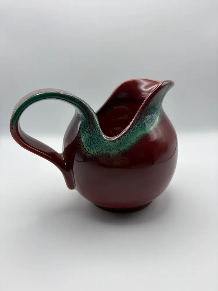 Vintage Royal Gouda Holland Creamer Pitcher 1964 Red Drip Glaze