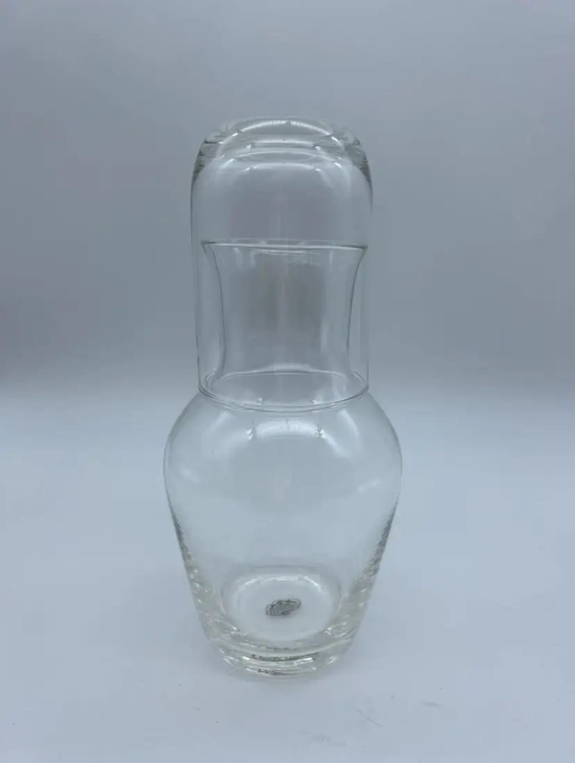 Clear Glass Tumble Up Bedside Water Or Mouthwash Carafe Tumbler Set