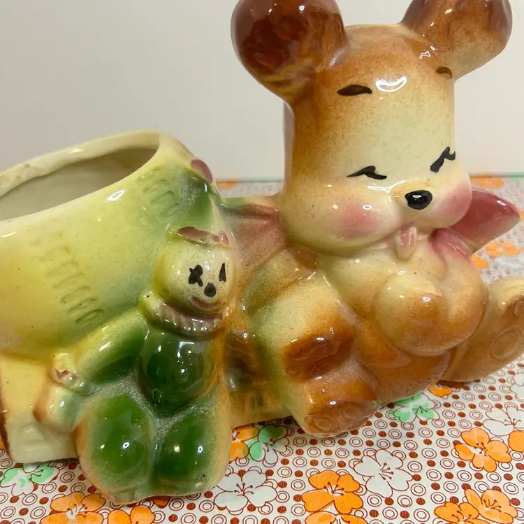 Vintage Kitschy Bear Planter