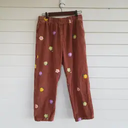Urban Outfitters Brown Corduroy with embroidered flowers Pants