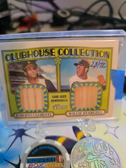 2021 Topps Heritage Roberto Clemente & Willie Stargell Clubhouse Bat Relic Hand Numbered /72