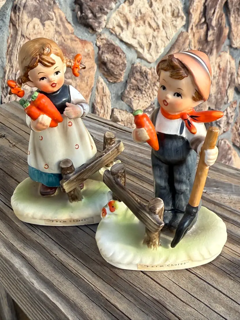 Arnart Japan "Farm Chores" Figurine Set  Designed by Erich Stauffer