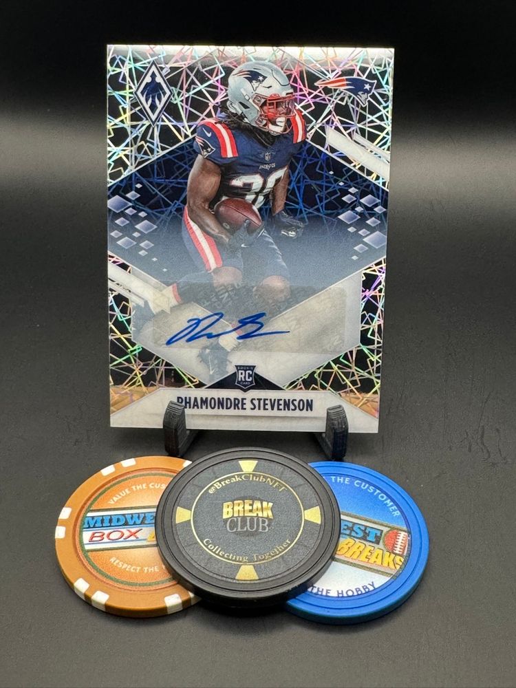 Rhamondre Stevenson Rc Auto 14/99 Silver Lazer Prizm Refractor 2021 Phoenix New England Patriots