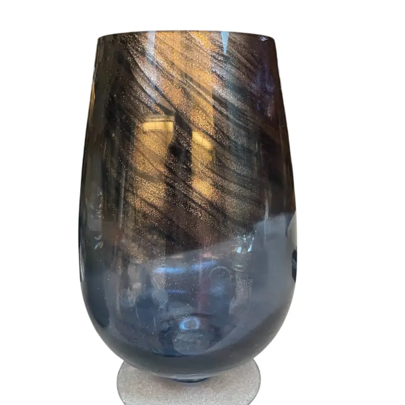 Art Glass Vase On Pedestal