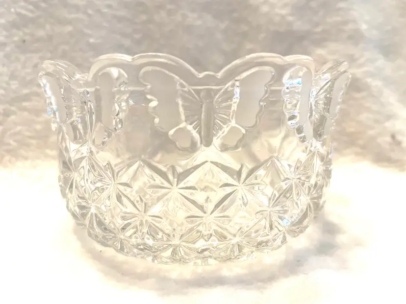 Beautiful Butterfly Glass Trinket Dish. Bowl. Candy Dish.