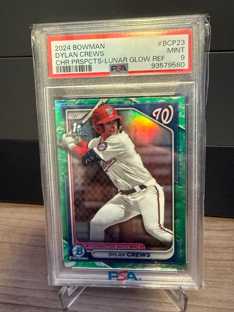 Dylan Crews 2024 Bowman Best Lunar Green PSA 9