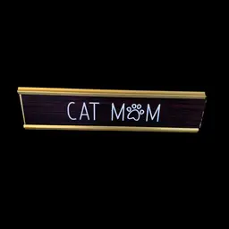 Cat Mom Desk Plaque 9 1/2 X 1 1/2 X 2 1/2 Inches